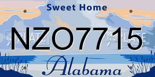 NZO7715 Alabama License Plate