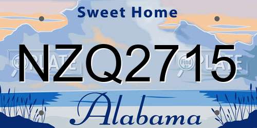 NZQ2715 Alabama License Plate