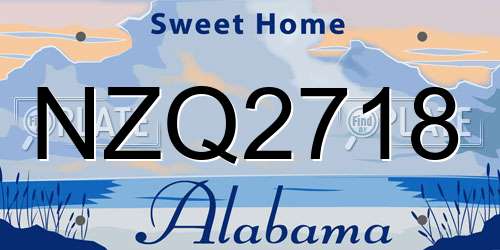 NZQ2718 Alabama License Plate