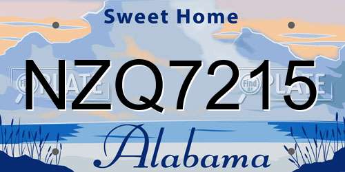 NZQ7215 Alabama License Plate