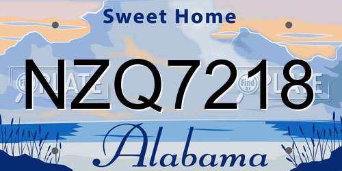 NZQ7218 Alabama License Plate