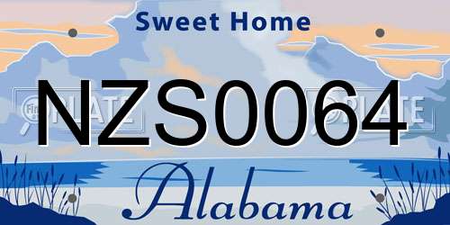 NZS0064 Alabama License Plate