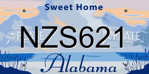 NZS621 Alabama License Plate