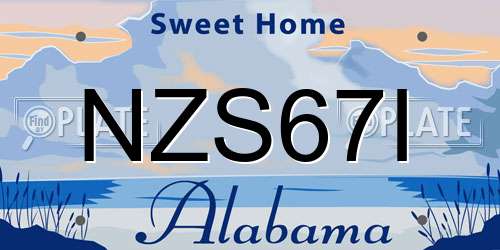 NZS67I Alabama License Plate