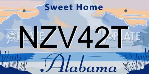 NZV42T Alabama License Plate