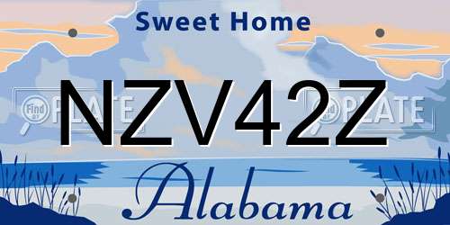NZV42Z Alabama License Plate