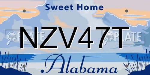 NZV47T Alabama License Plate
