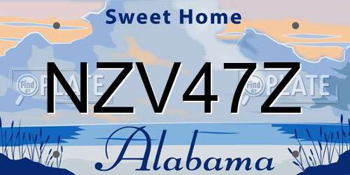 NZV47Z Alabama License Plate