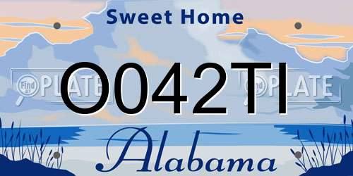 O042TI Alabama License Plate