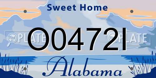 O0472I Alabama License Plate