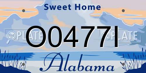 O0477I Alabama License Plate