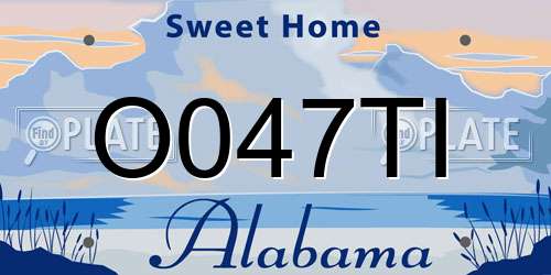 O047TI Alabama License Plate