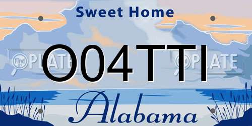 O04TTI Alabama License Plate