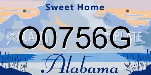 O0756G Alabama License Plate