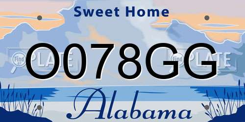 O078GG Alabama License Plate