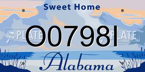 O0798I Alabama License Plate