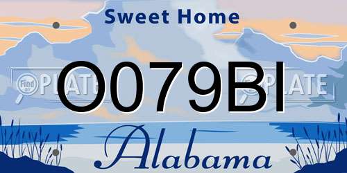 O079BI Alabama License Plate