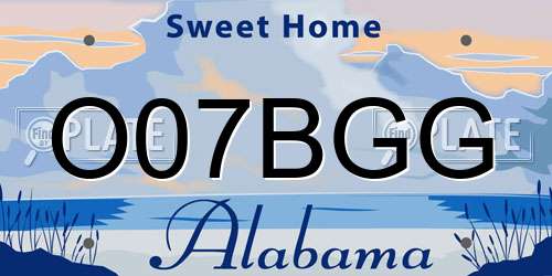 O07BGG Alabama License Plate