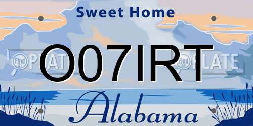 O07IRT Alabama License Plate