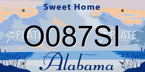 O087SI Alabama License Plate