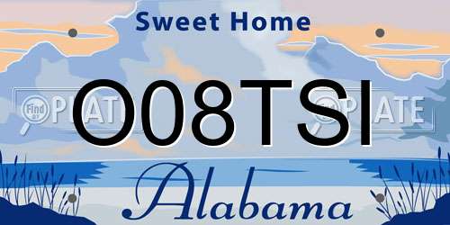 O08TSI Alabama License Plate