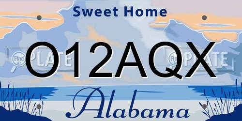 O12AQX Alabama License Plate