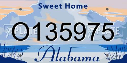 O135975 Alabama License Plate