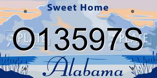 O13597S Alabama License Plate