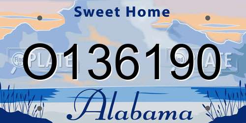O136190 Alabama License Plate