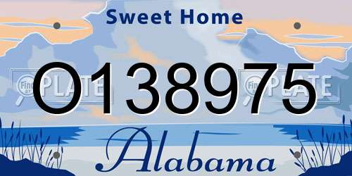 O138975 Alabama License Plate