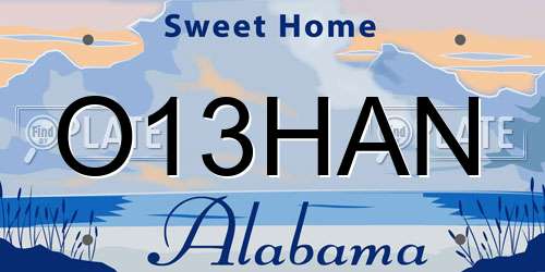 O13HAN Alabama License Plate