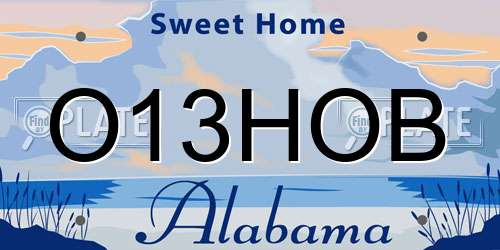 O13HOB Alabama License Plate