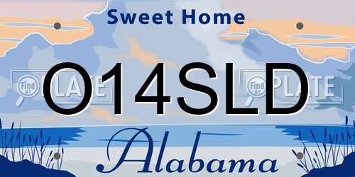 O14SLD Alabama License Plate