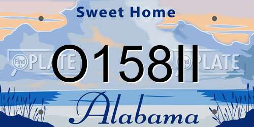 O158II Alabama License Plate