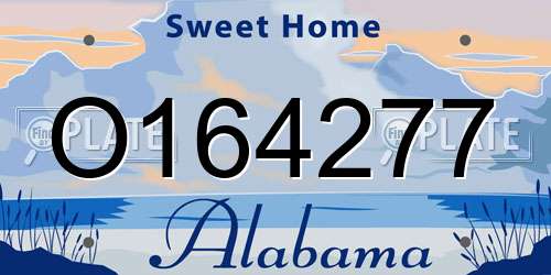O164277 Alabama License Plate