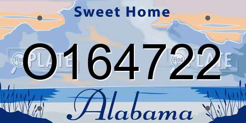O164722 Alabama License Plate