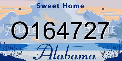O164727 Alabama License Plate