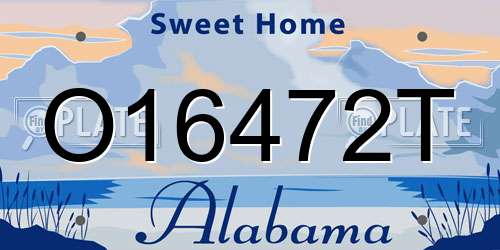 O16472T Alabama License Plate