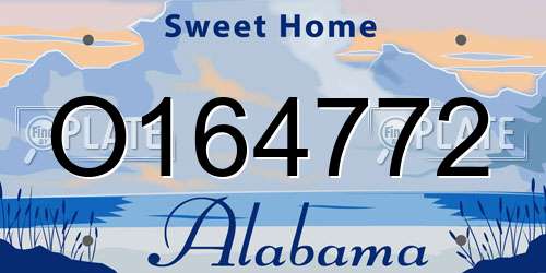 O164772 Alabama License Plate