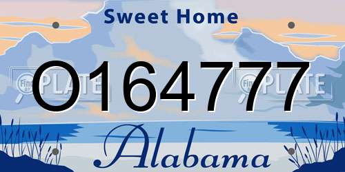 O164777 Alabama License Plate