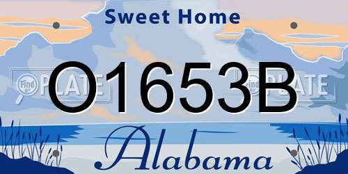 O1653B Alabama License Plate