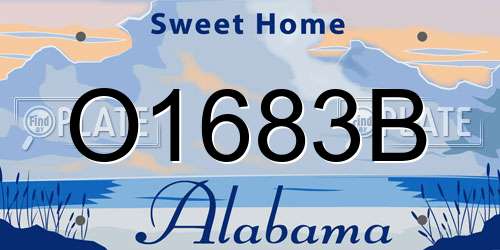 O1683B Alabama License Plate