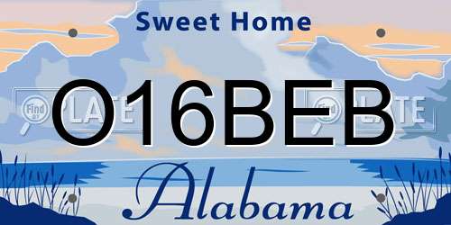 O16BEB Alabama License Plate