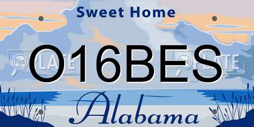 O16BES Alabama License Plate