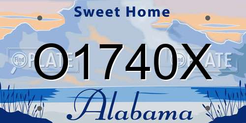 O1740X Alabama License Plate