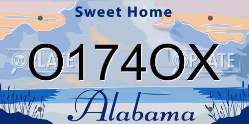 O174OX Alabama License Plate