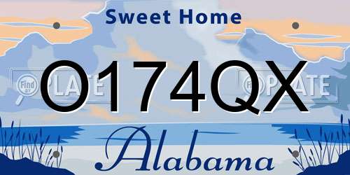 O174QX Alabama License Plate