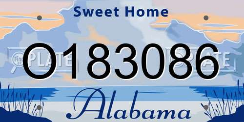 O183086 Alabama License Plate