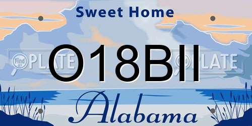 O18BII Alabama License Plate