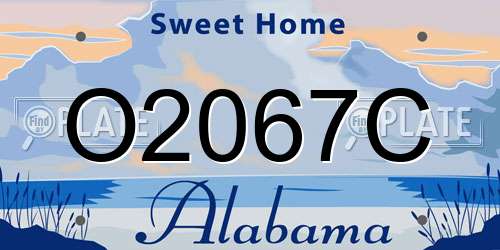 O2067C Alabama License Plate